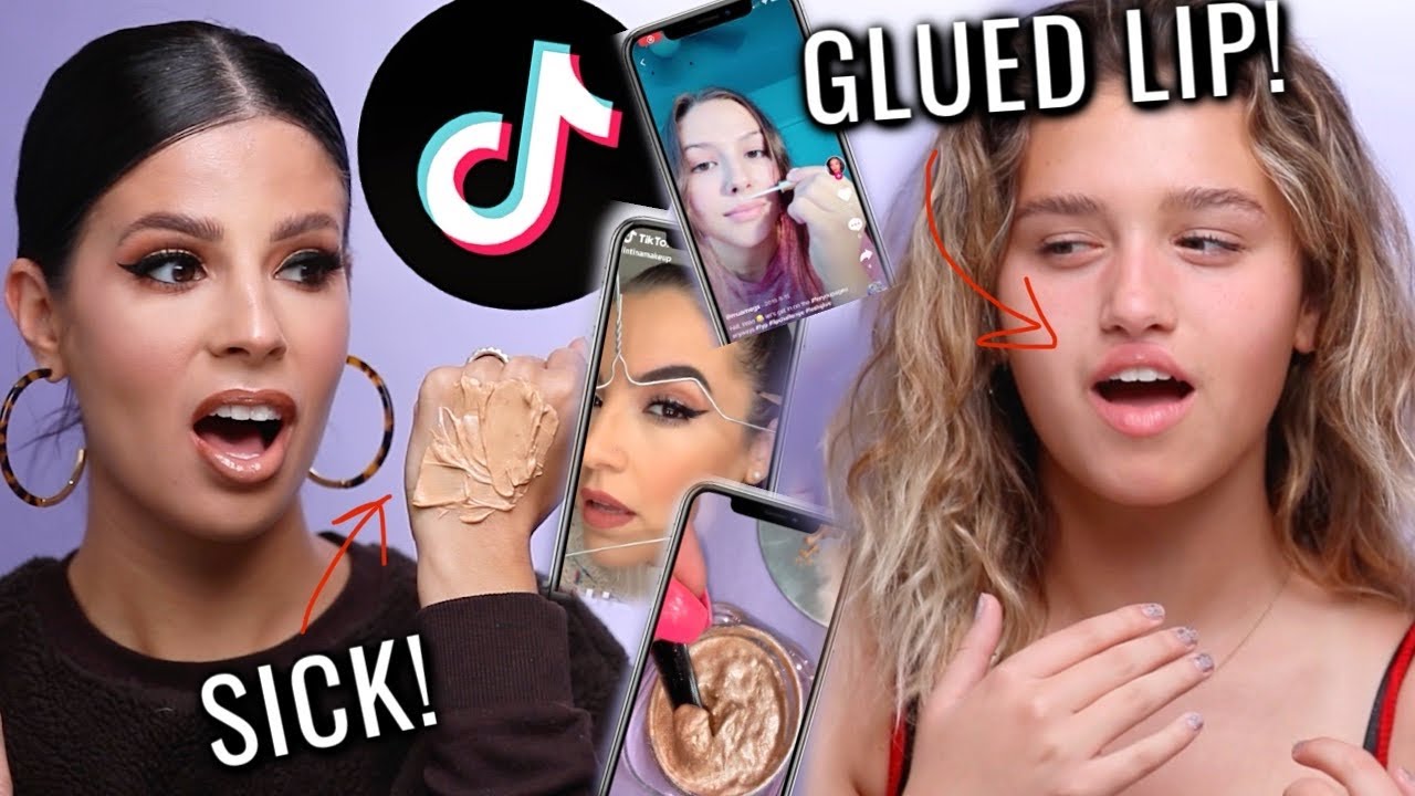TRYING THE 10 MOST POPULAR TIK TOK MAKEUP HACKS - e ...